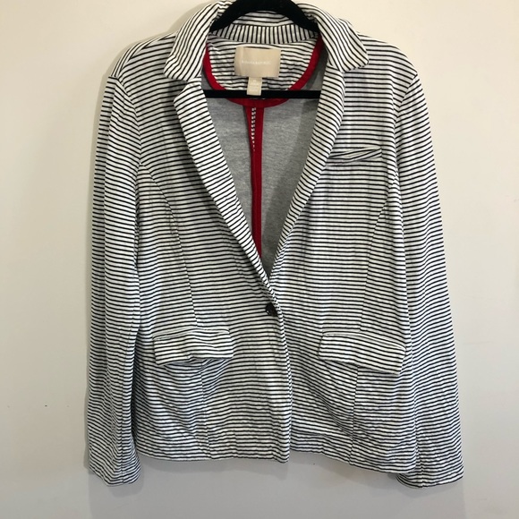 Banana Republic Ponte Knit Striped Blazer Size XL - Picture 2 of 8
